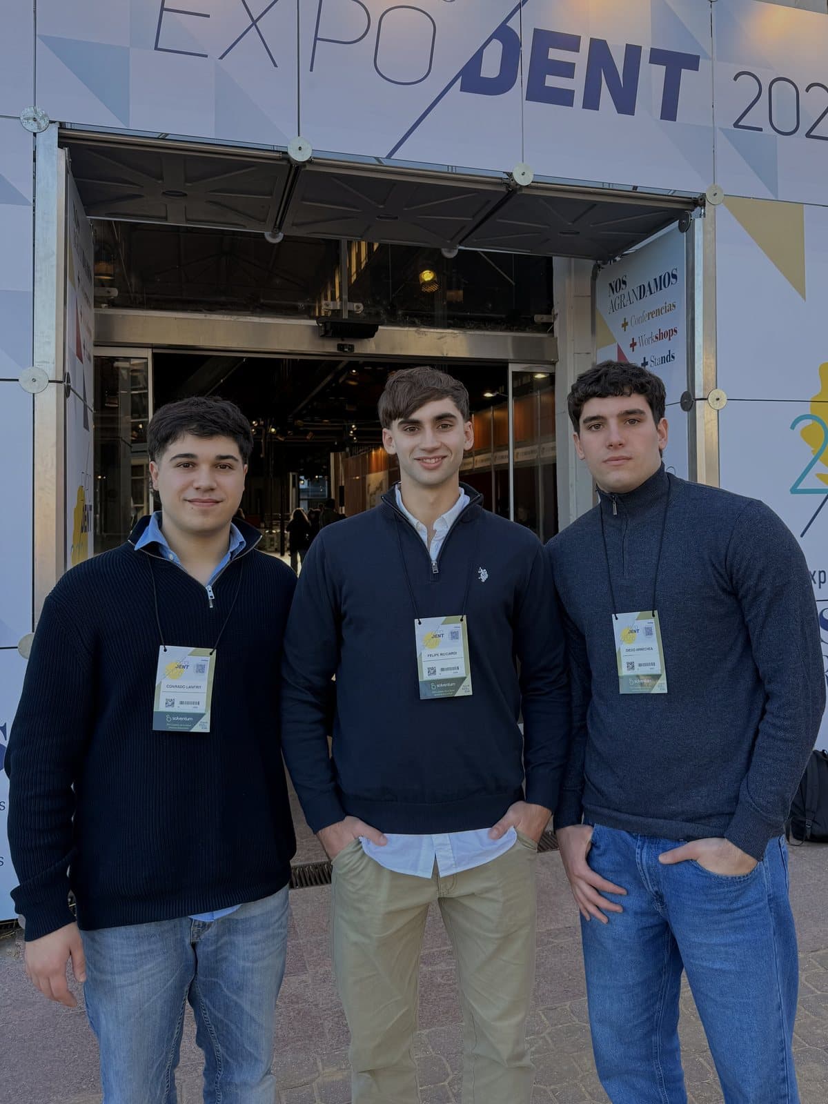 Conrado Lanfrit, Felipe Ricciardi y Diego Arrechea, fundadores de Órbita, en ExpoDent 2026